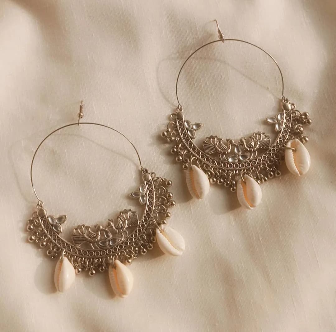 PEACOCK SHELL JHUMKA