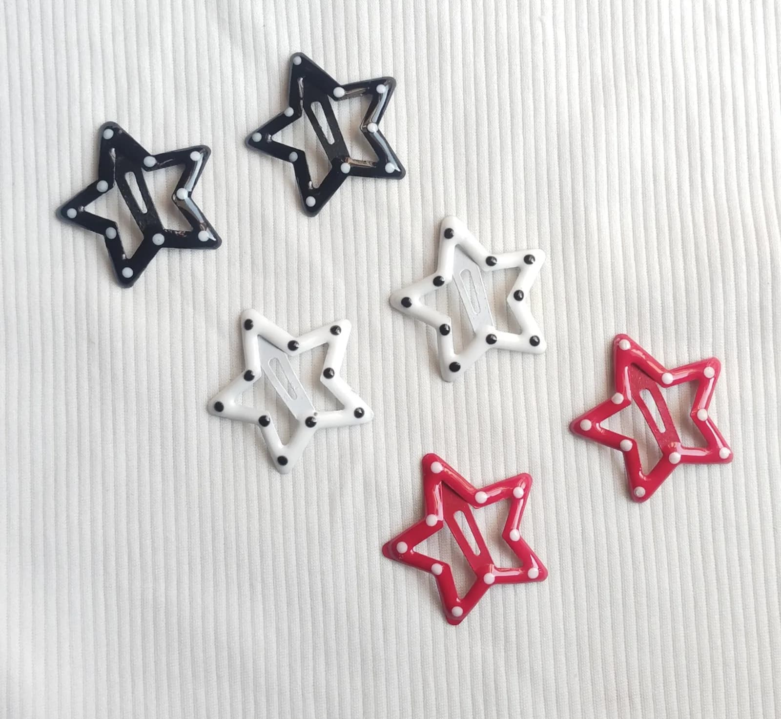 POLKA DOT STAR CLIPS SET