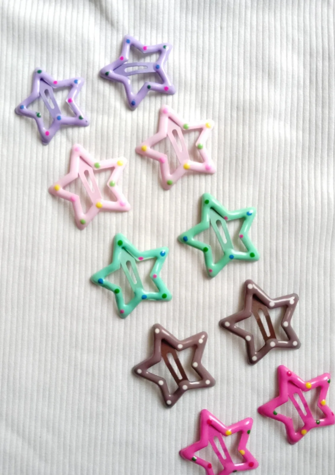 COLORFUL POLKA DOT STAR CLIPS